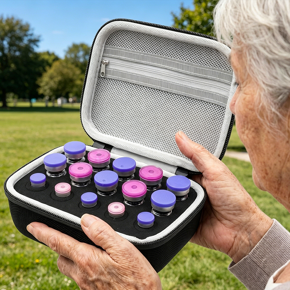 Travel Accessories Organizer Case - Insulin Vial Storage Case, 9/15/30 Slots