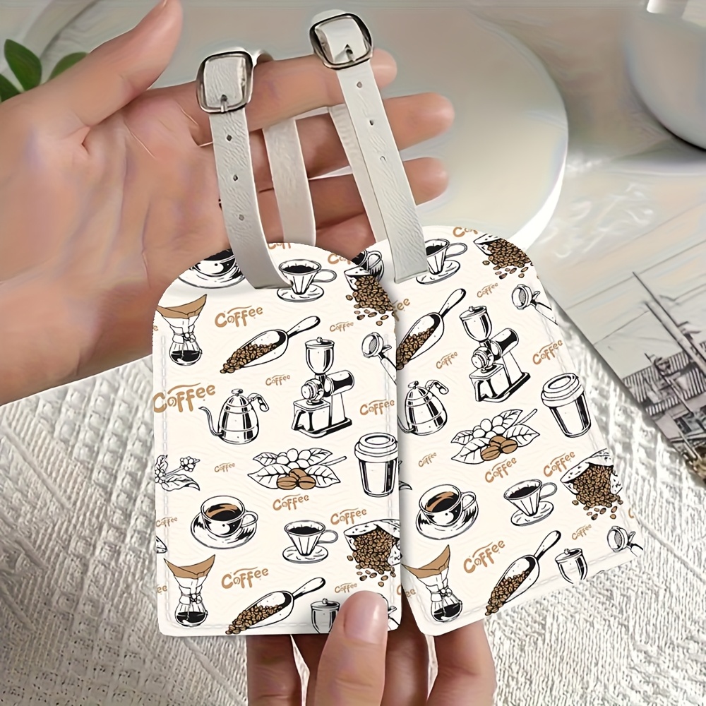 Travel Accessories Name - Coffee Theme Travel Luggage Tag with