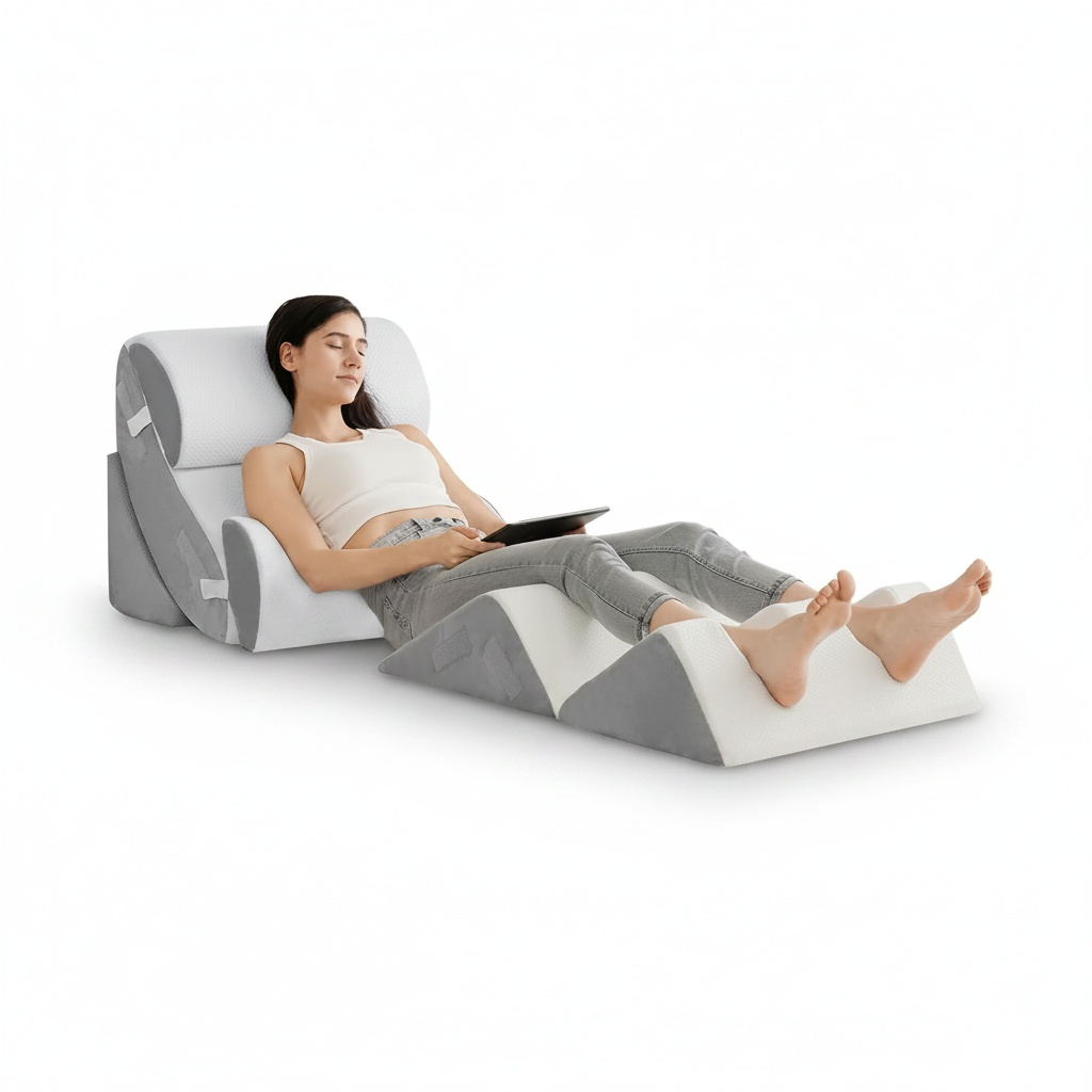 Neck Pillow Memory Foam - Adjustable Bed Wedge, 6-Piece Memory Foam