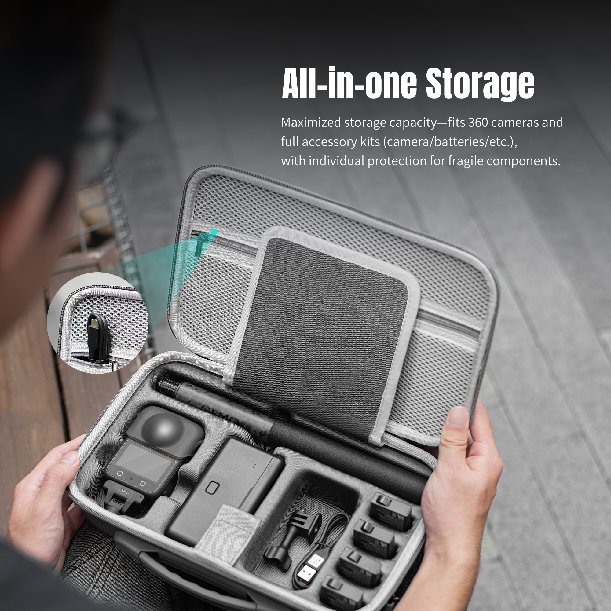 Travel Accessories Pouch - For DJI OSMO 360 Travel Carrying