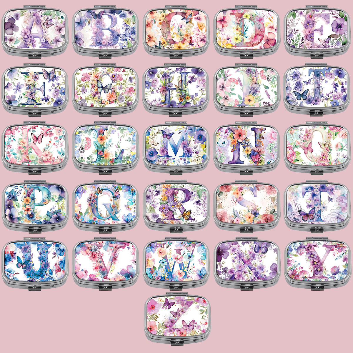 Travel Accessories Japan - English Letter Pill Boxes Flowers Sealed