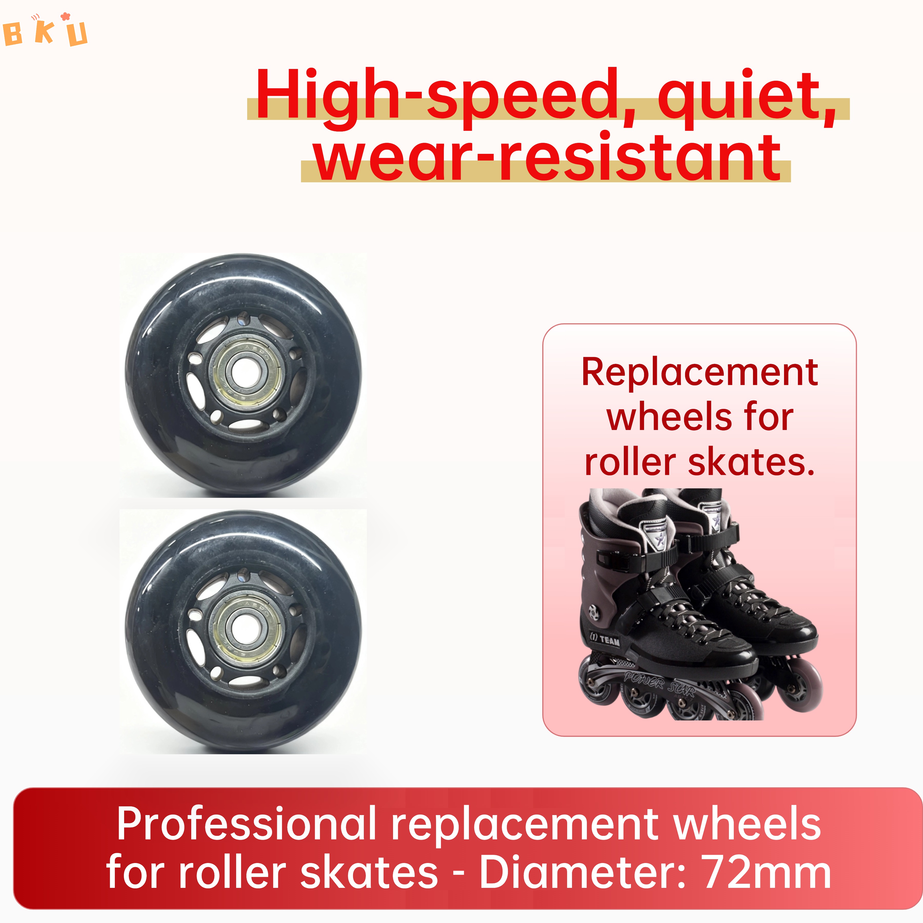 2 Pcs 72mm PU Wheels, High-Spe - Luggage Wheel Replacement のレビューと価格
