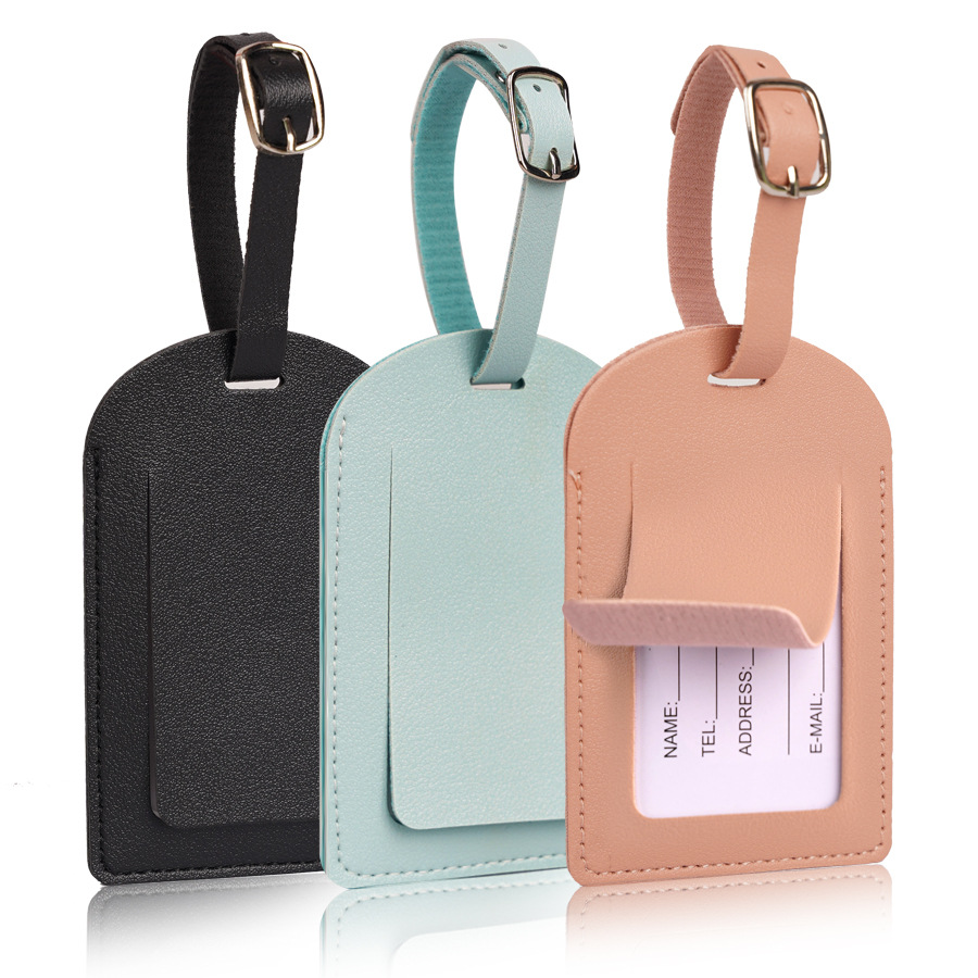 Women Men Luggage Tags PU Leat - Travel Accessories Name のレビューと価格