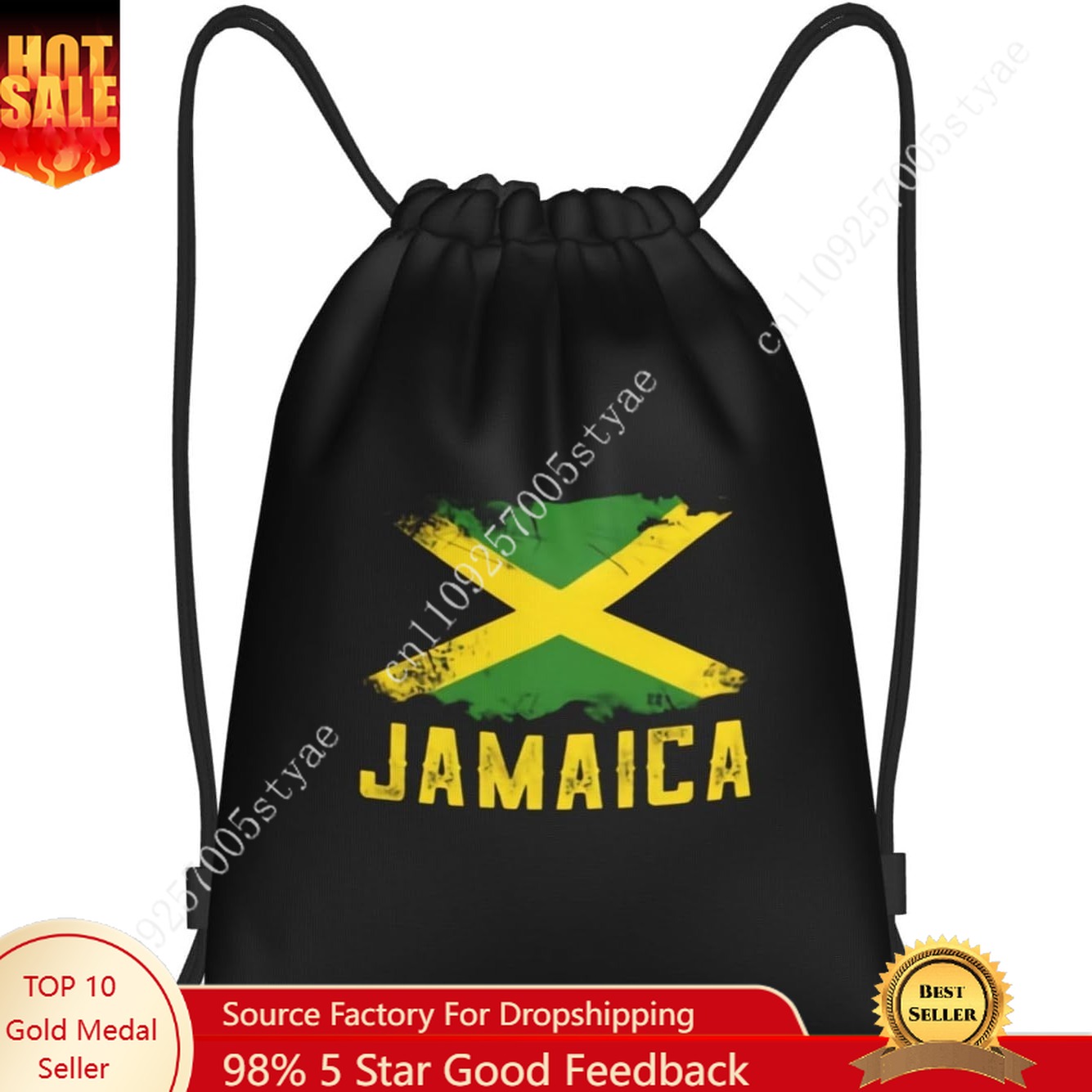 Jamaica Flag Drawstring Bag Ba - Travel Yoga Accessories のレビューと価格