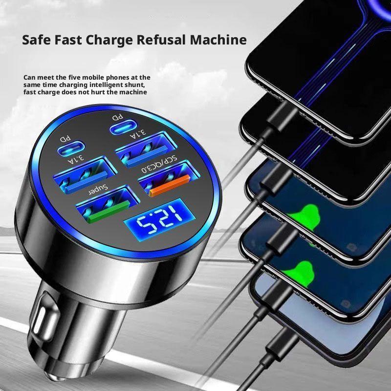 300W PD Car Charger 6 Ports Fa - Travel Plug Type C のレビューと価格