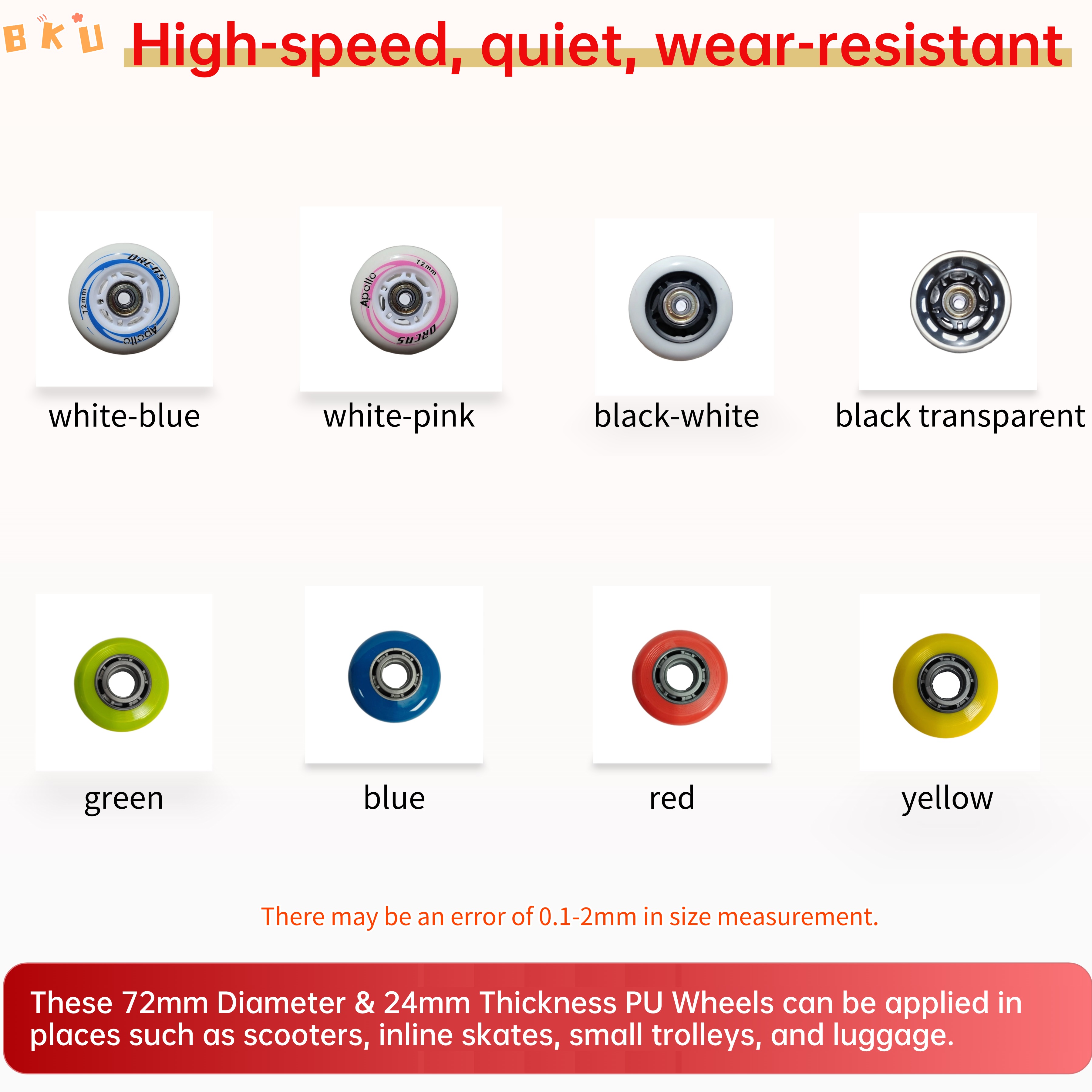 2 Pcs 72mm Inline Skate Replac - Luggage Wheel Replacement のレビューと価格