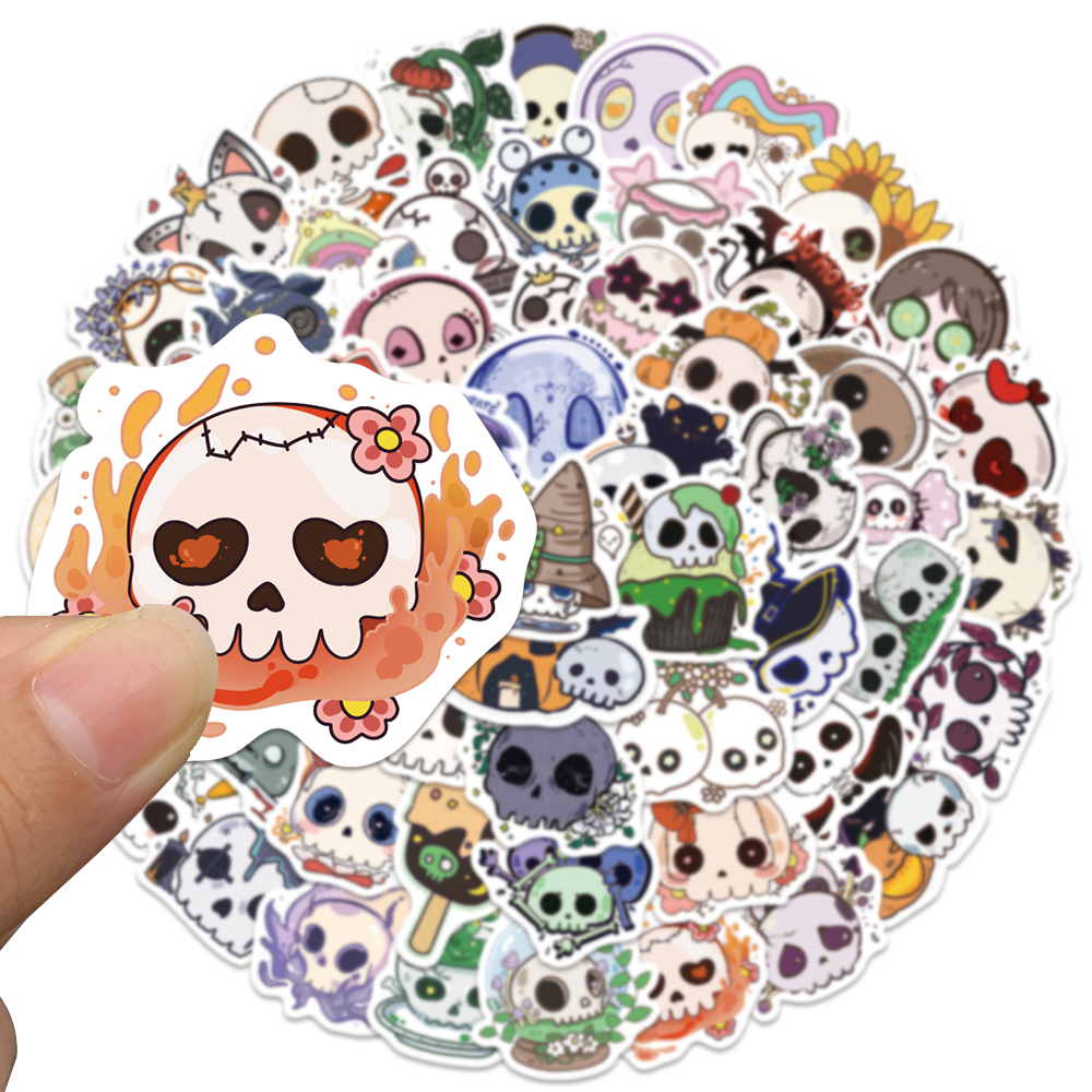 60pcs Halloween Skull Sticker  - Sticker Luggage Decorative のレビューと価格