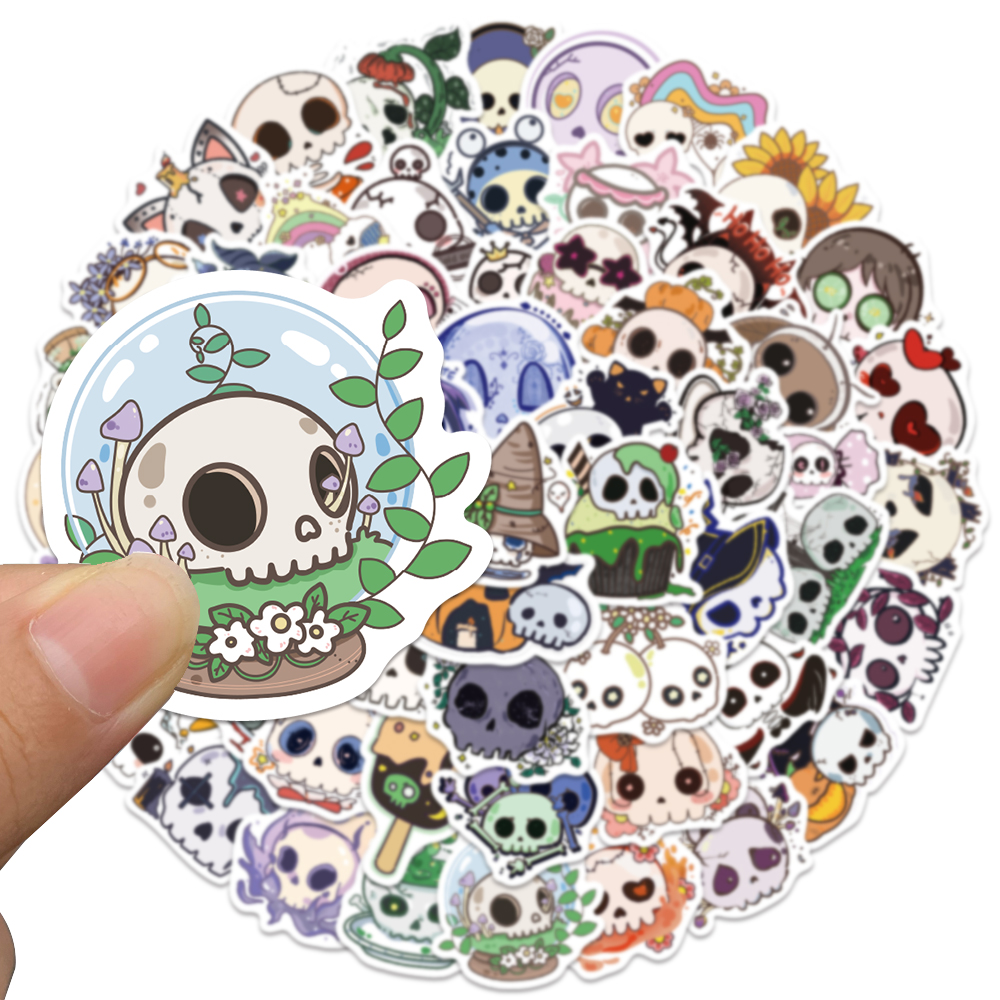 60pcs Halloween Skull Sticker  - Sticker Luggage Decorative のレビューと価格
