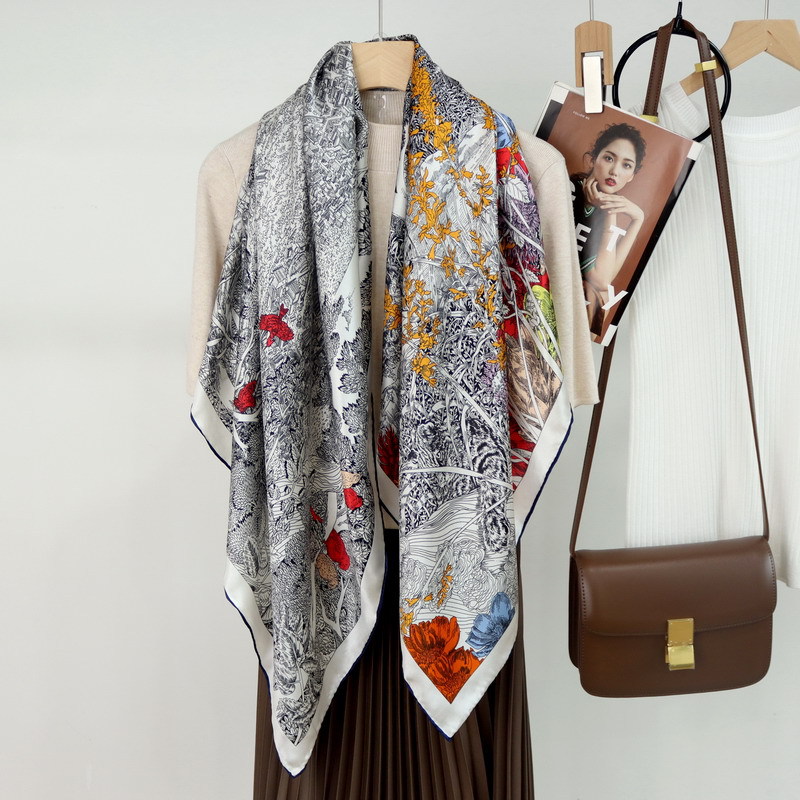 110CM Silk Scarf Luxury Hand R - Travel Accessories Neck のレビューと価格