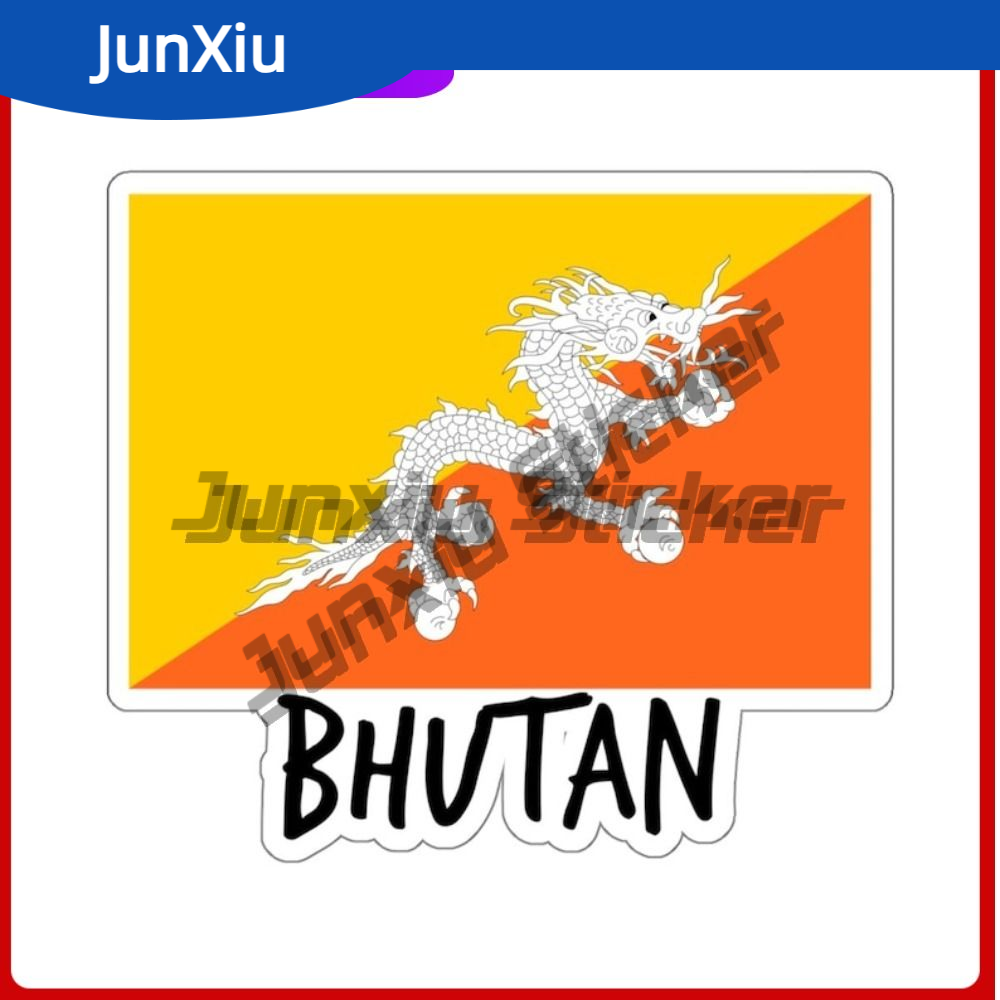 Bhutan Flag Adventure Travel S - Sticker Luggage Decorative のレビューと価格