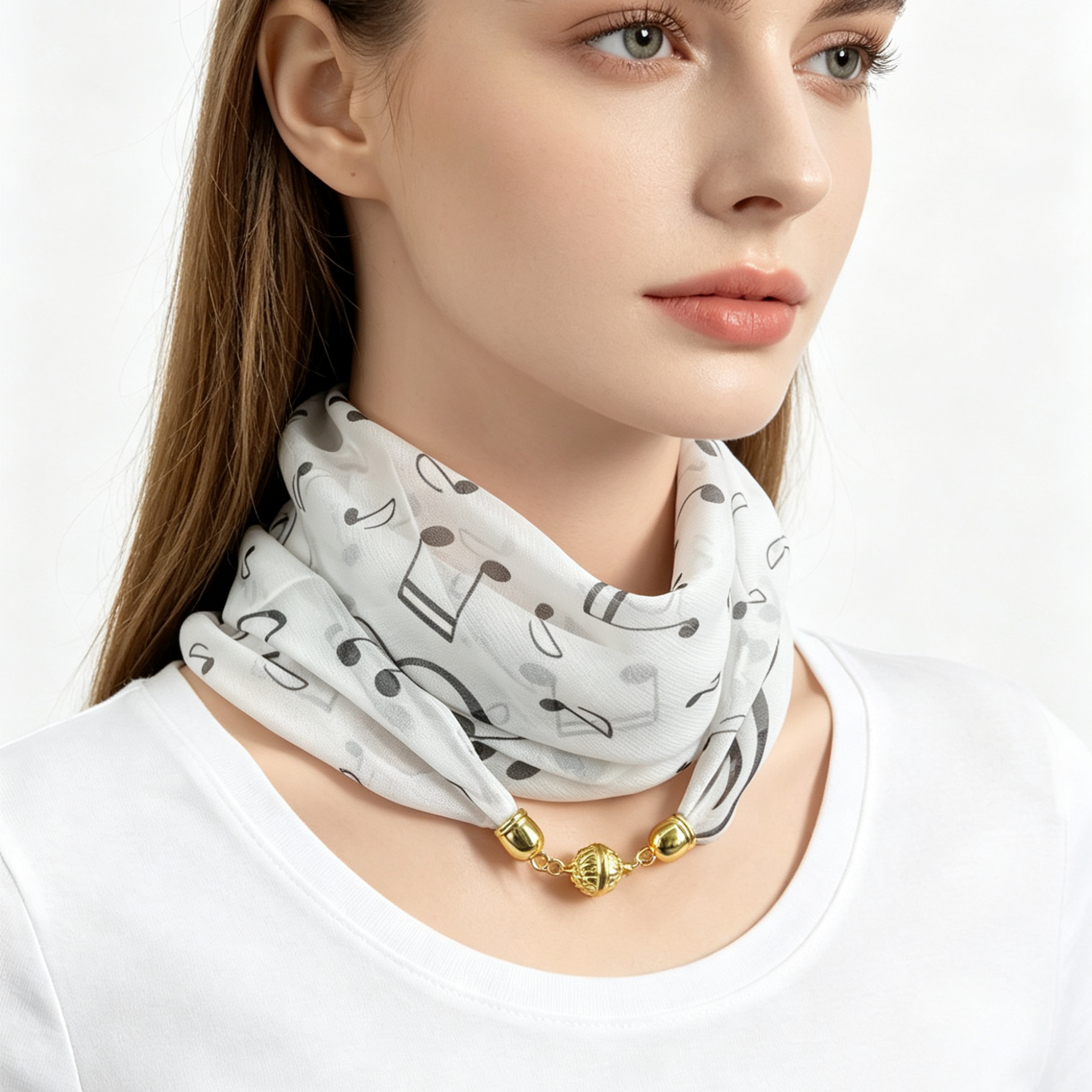 Musical Note Print Magnetic Bu - Travel Accessories Neck のレビューと価格
