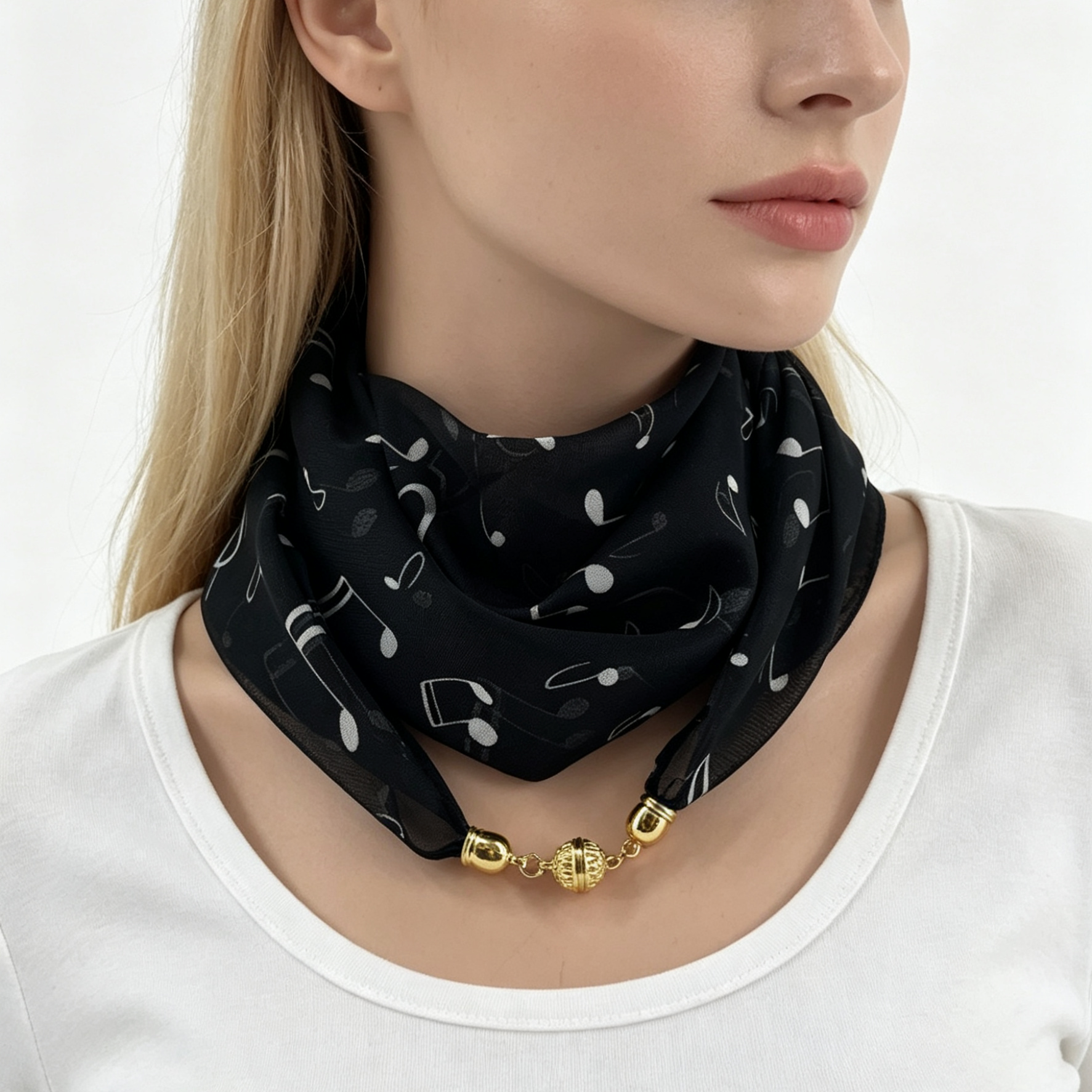 Musical Note Print Magnetic Bu - Travel Accessories Neck のレビューと価格