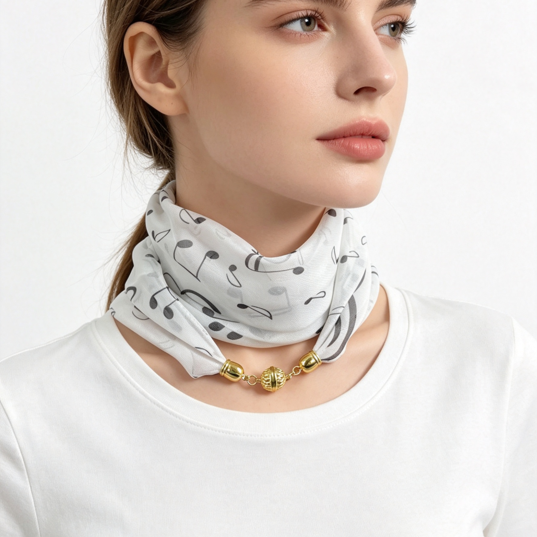 Musical Note Print Magnetic Bu - Travel Accessories Neck のレビューと価格