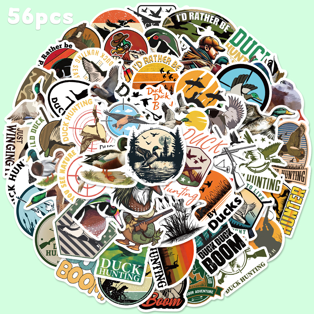 56pcs Duck Hunting Sticker For - Sticker Luggage Decorative のレビューと価格