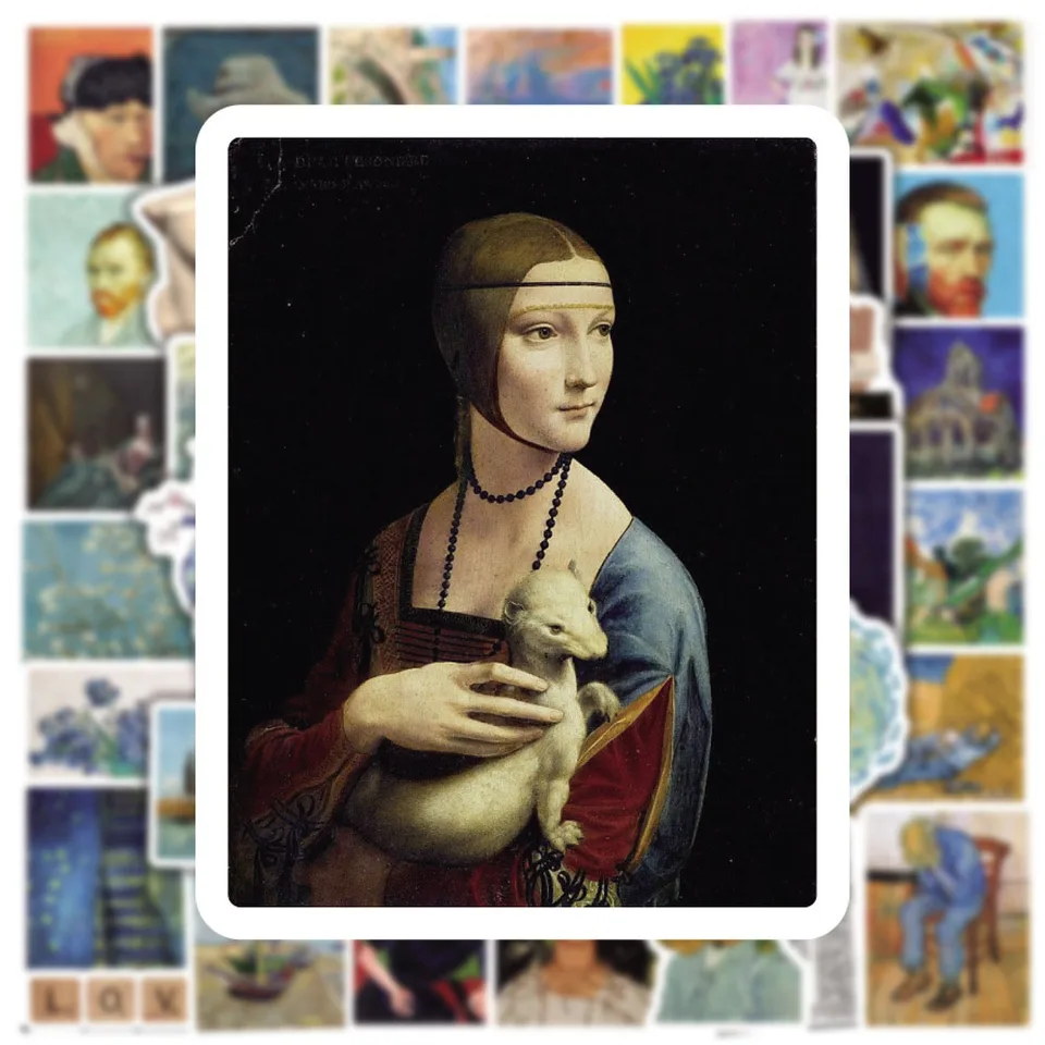 10/30/50pcs Vintage Oil Painti - Sticker Luggage Decorative のレビューと価格