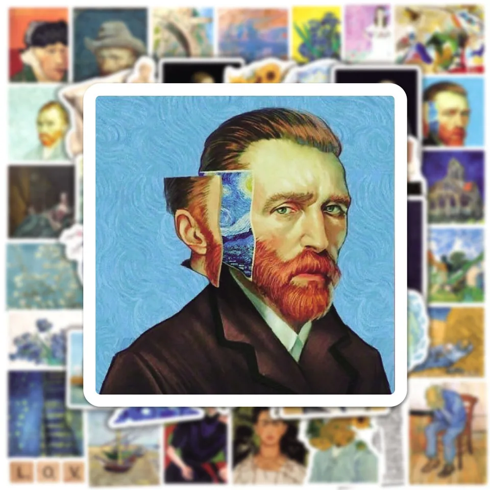 10/30/50pcs Vintage Oil Painti - Sticker Luggage Decorative のレビューと価格