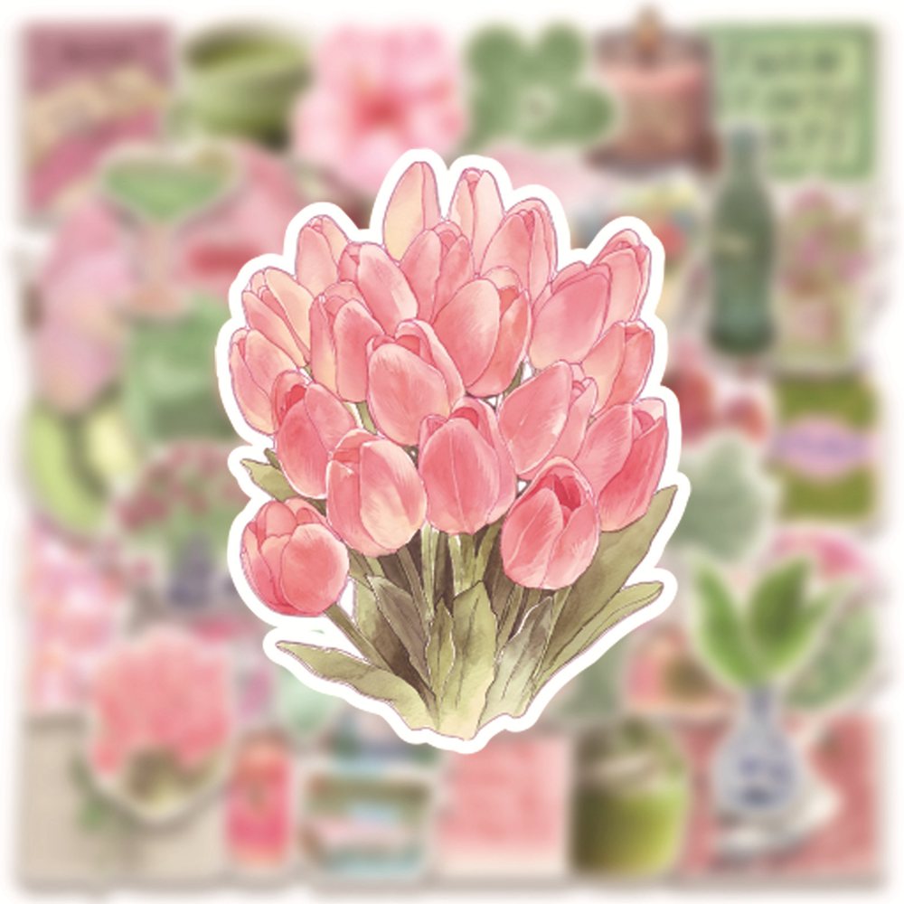 50pcs Ins Wind Pink Green Summ - Sticker Luggage Decorative のレビューと価格