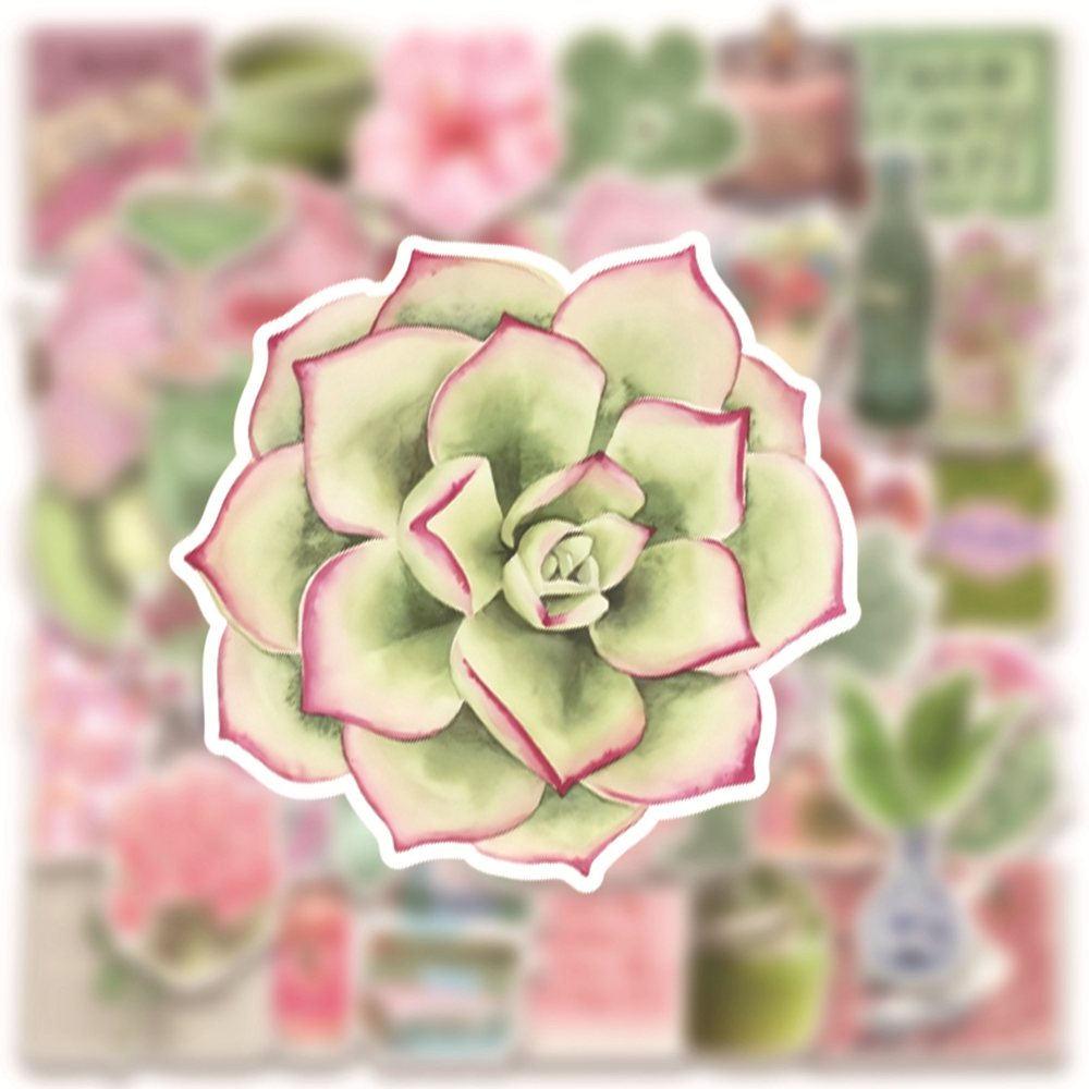 50pcs Ins Wind Pink Green Summ - Sticker Luggage Decorative のレビューと価格