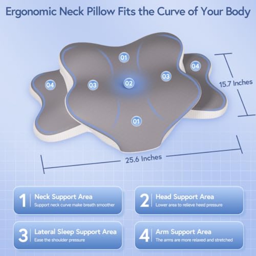Sleep Apnea Pillow for Side Sl - Neck Pillow Memory Foam のレビューと価格