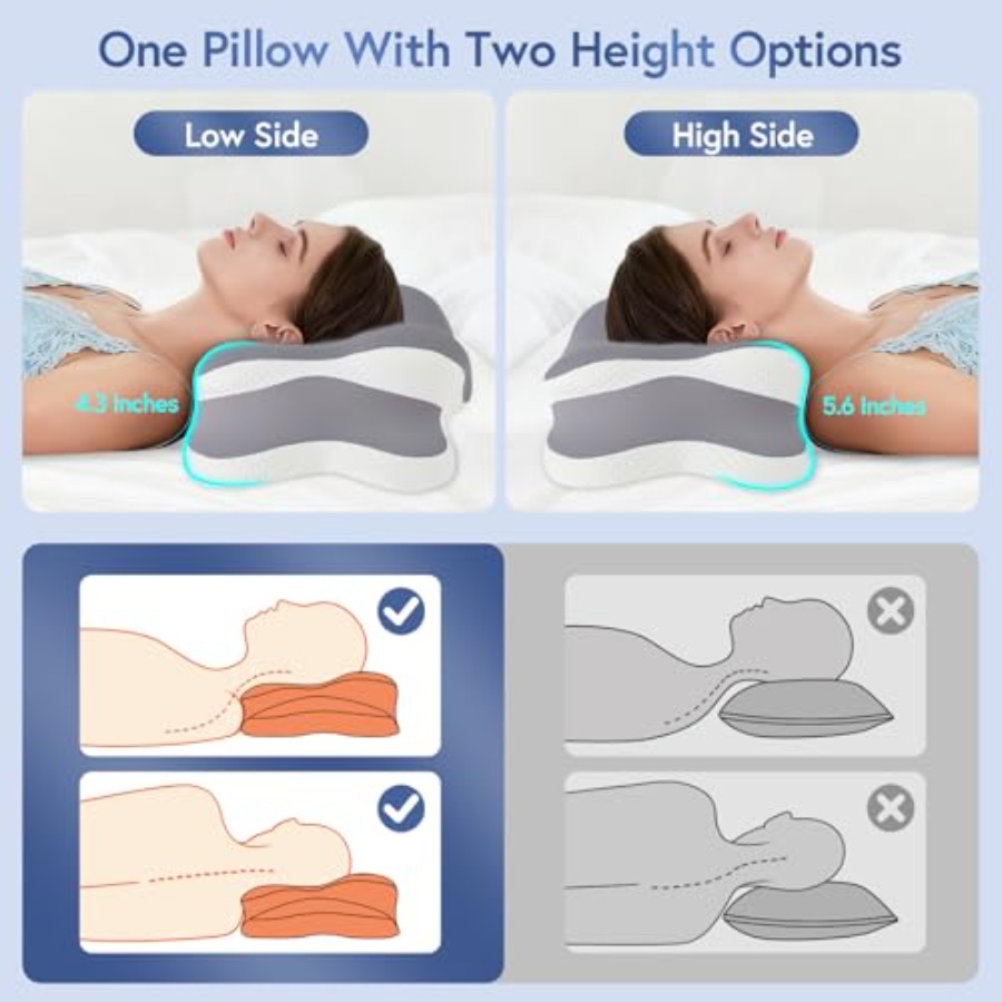 Sleep Apnea Pillow for Side Sl - Neck Pillow Memory Foam のレビューと価格