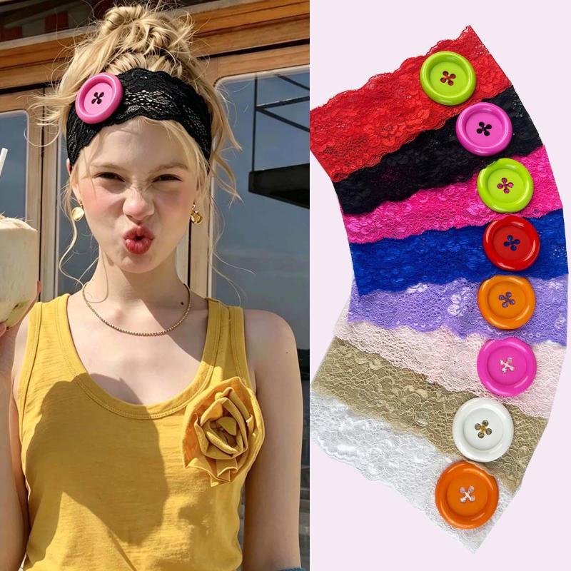 Vintage Lace Big Button Headba - Travel Yoga Accessories のレビューと価格