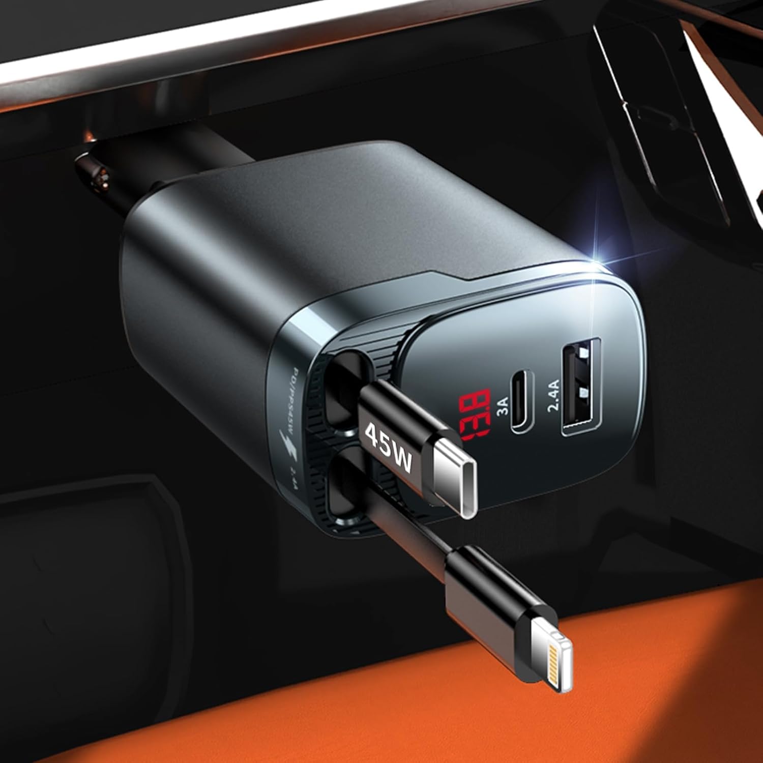 Retractable Car Charger 4 in 1 - Travel Accessories Display のレビューと価格