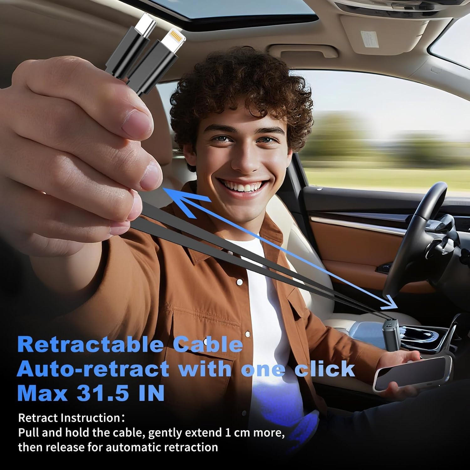 Retractable Car Charger 4 in 1 - Travel Accessories Display のレビューと価格