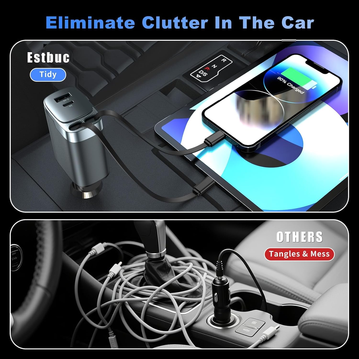 Retractable Car Charger 4 in 1 - Travel Accessories Display のレビューと価格