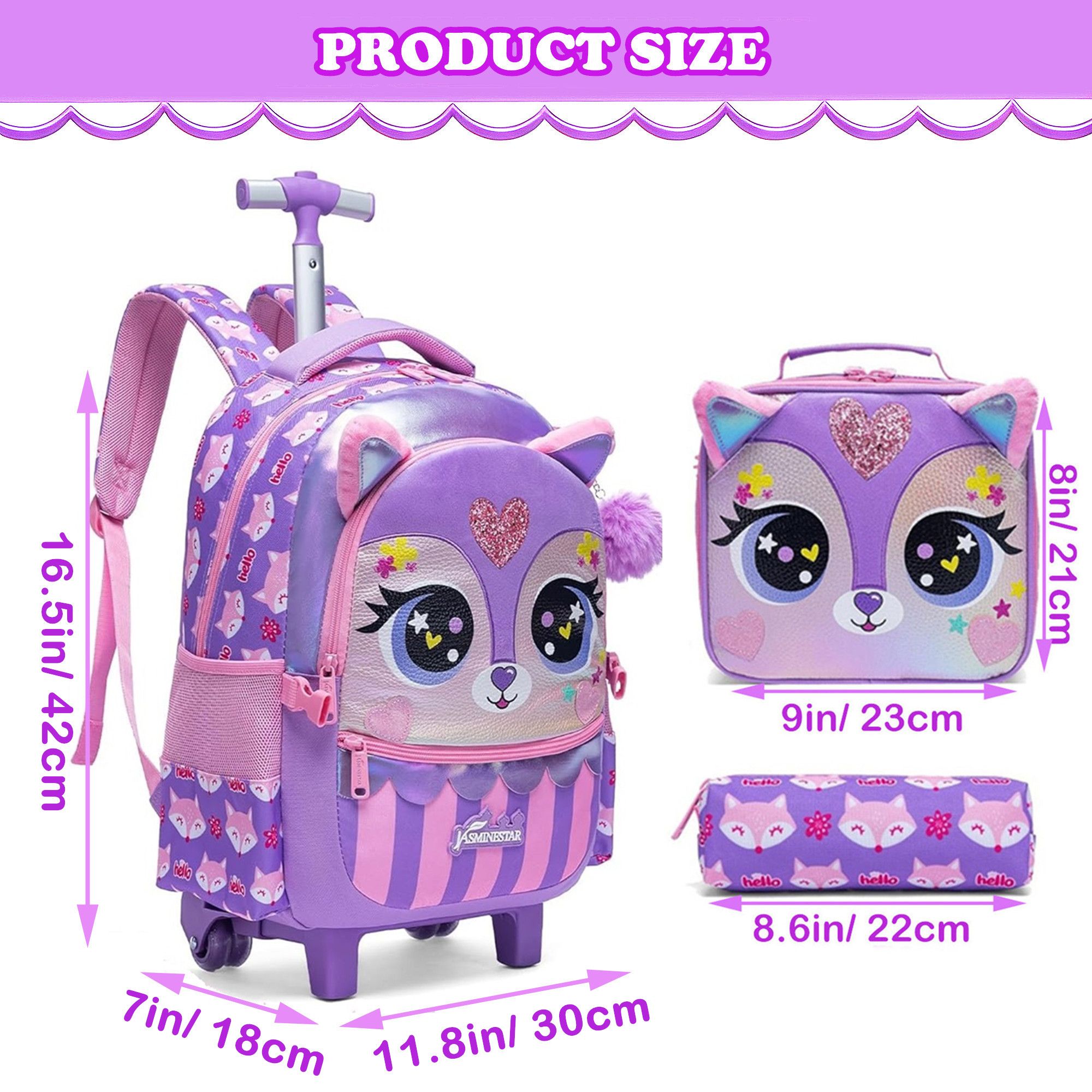 Kids Rolling Backpack for Girl - Luggage Wheel Replacement のレビューと価格
