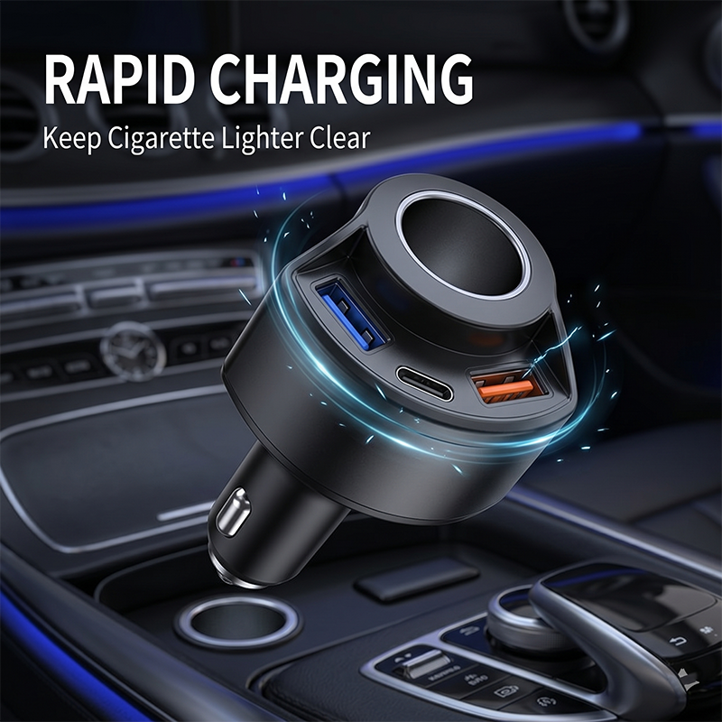 Fast Charging Multi Port Vehic - Travel Plug Type C のレビューと価格