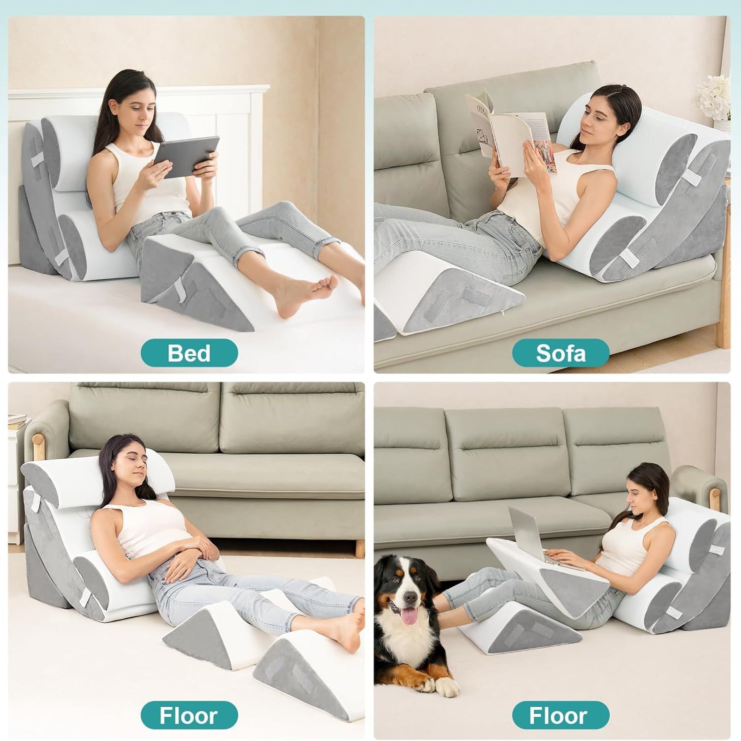 Adjustable Bed Wedge, 6-Piece  - Neck Pillow Memory Foam のレビューと価格