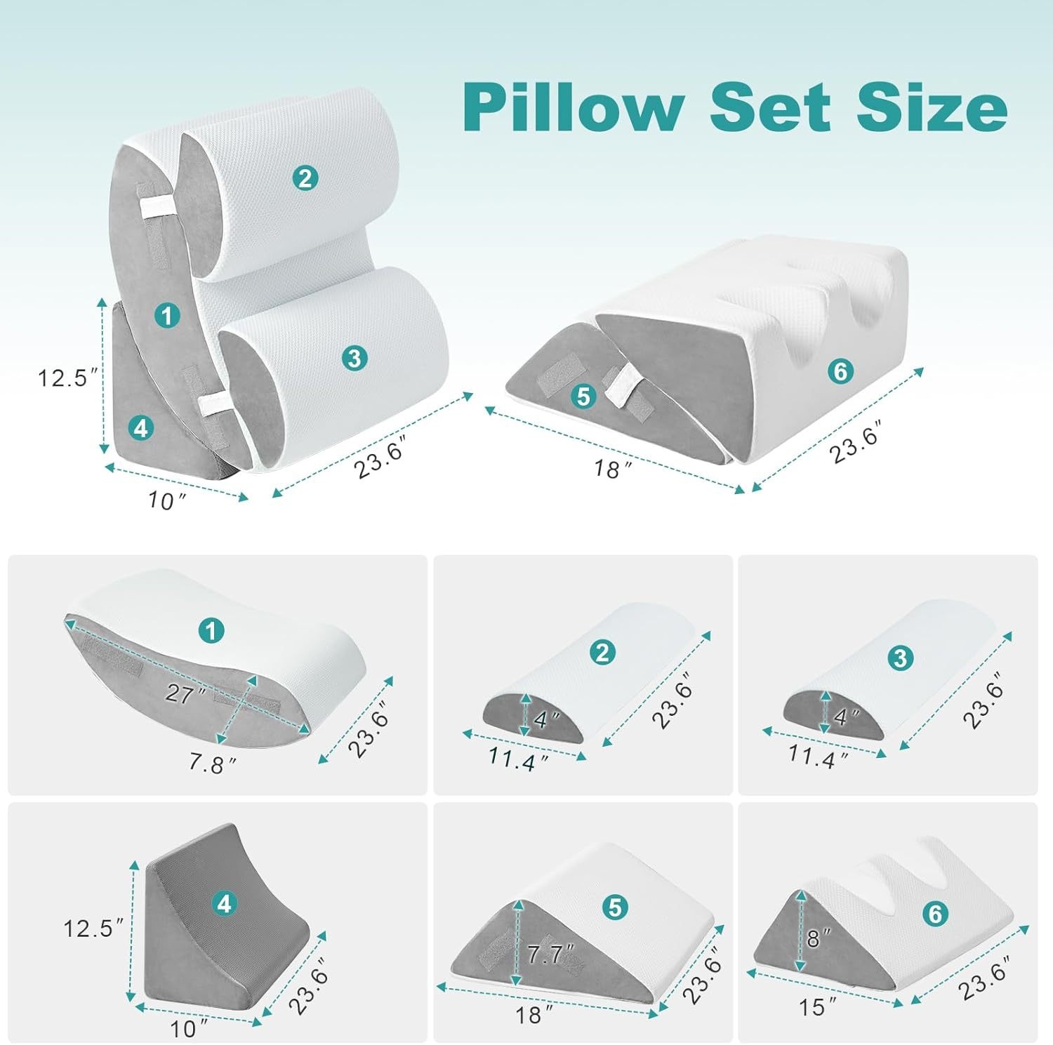 Adjustable Bed Wedge, 6-Piece  - Neck Pillow Memory Foam のレビューと価格