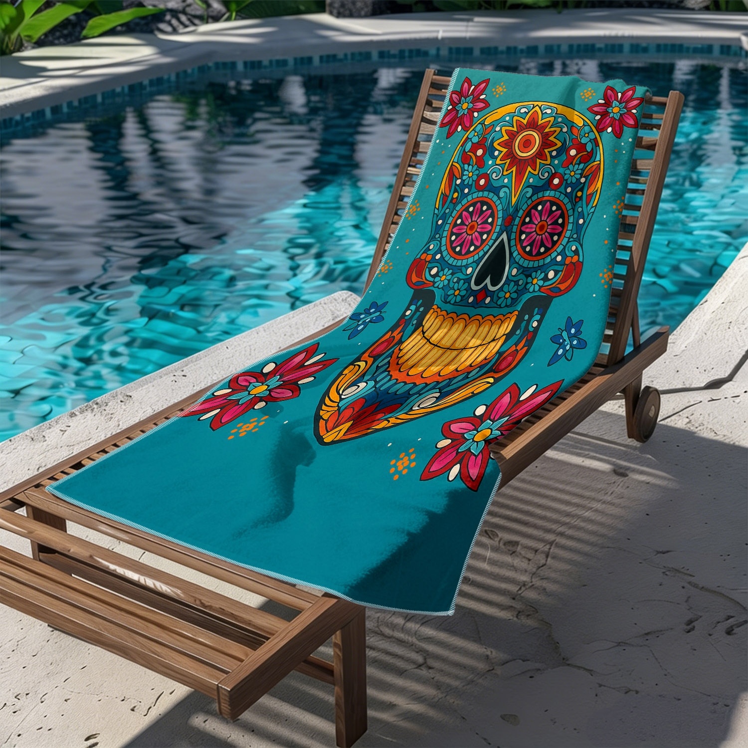1PC Sugar Skull Beach Towel Su - Travel Yoga Accessories のレビューと価格