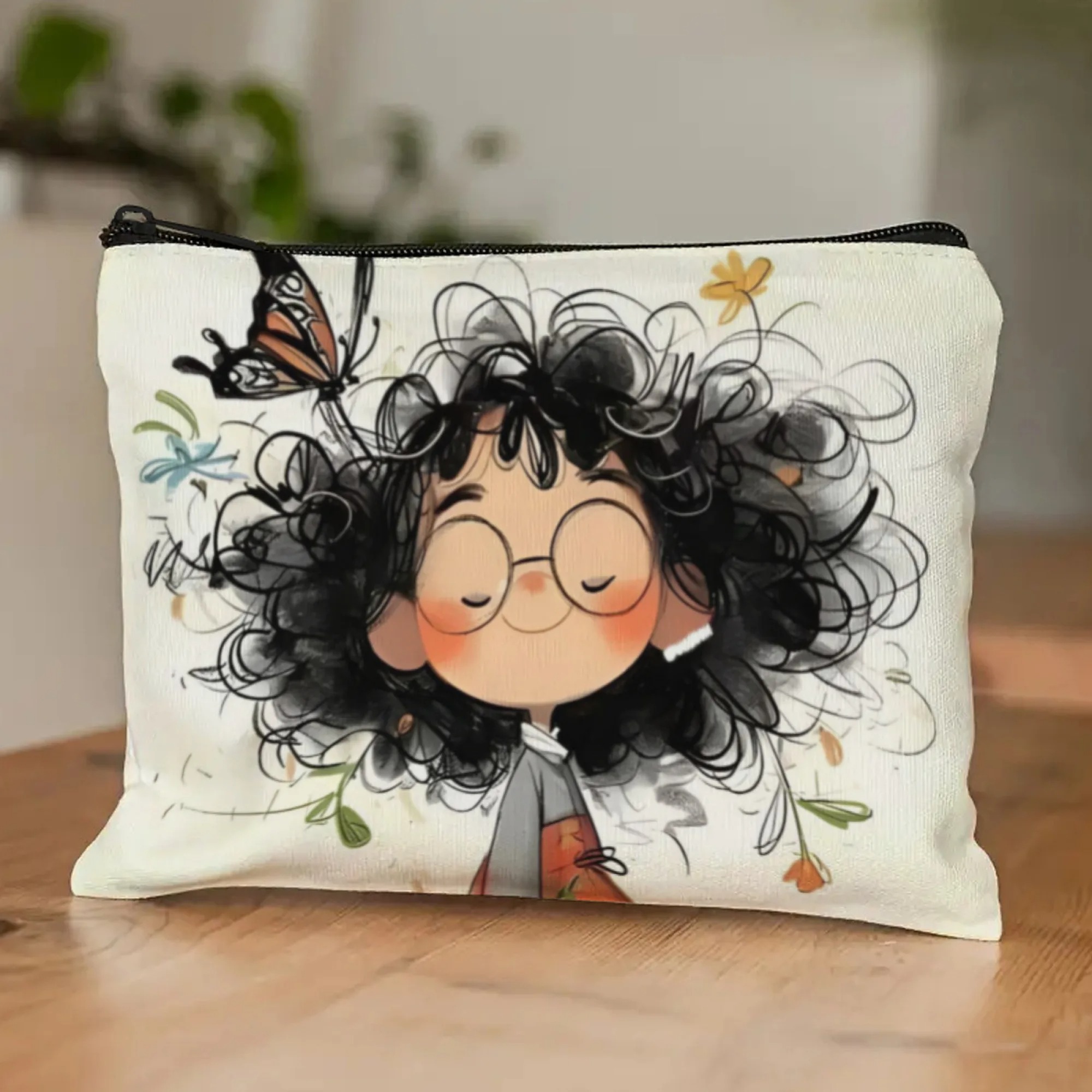 Cartoon Girl Makeup Bag Zipper - Travel Accessories Organizer Case のレビューと価格