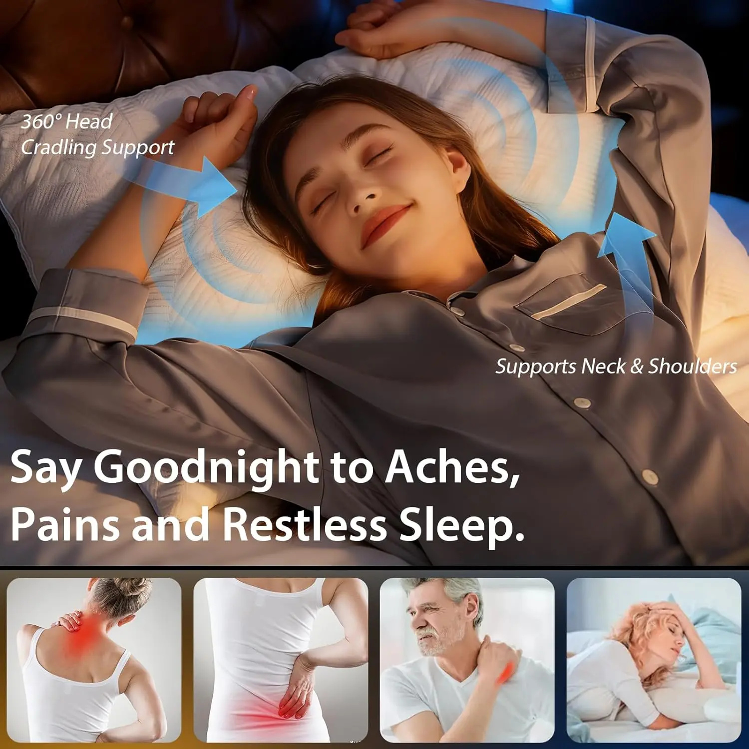 Cooling King Size Pillow, Shre - Neck Pillow Memory Foam のレビューと価格