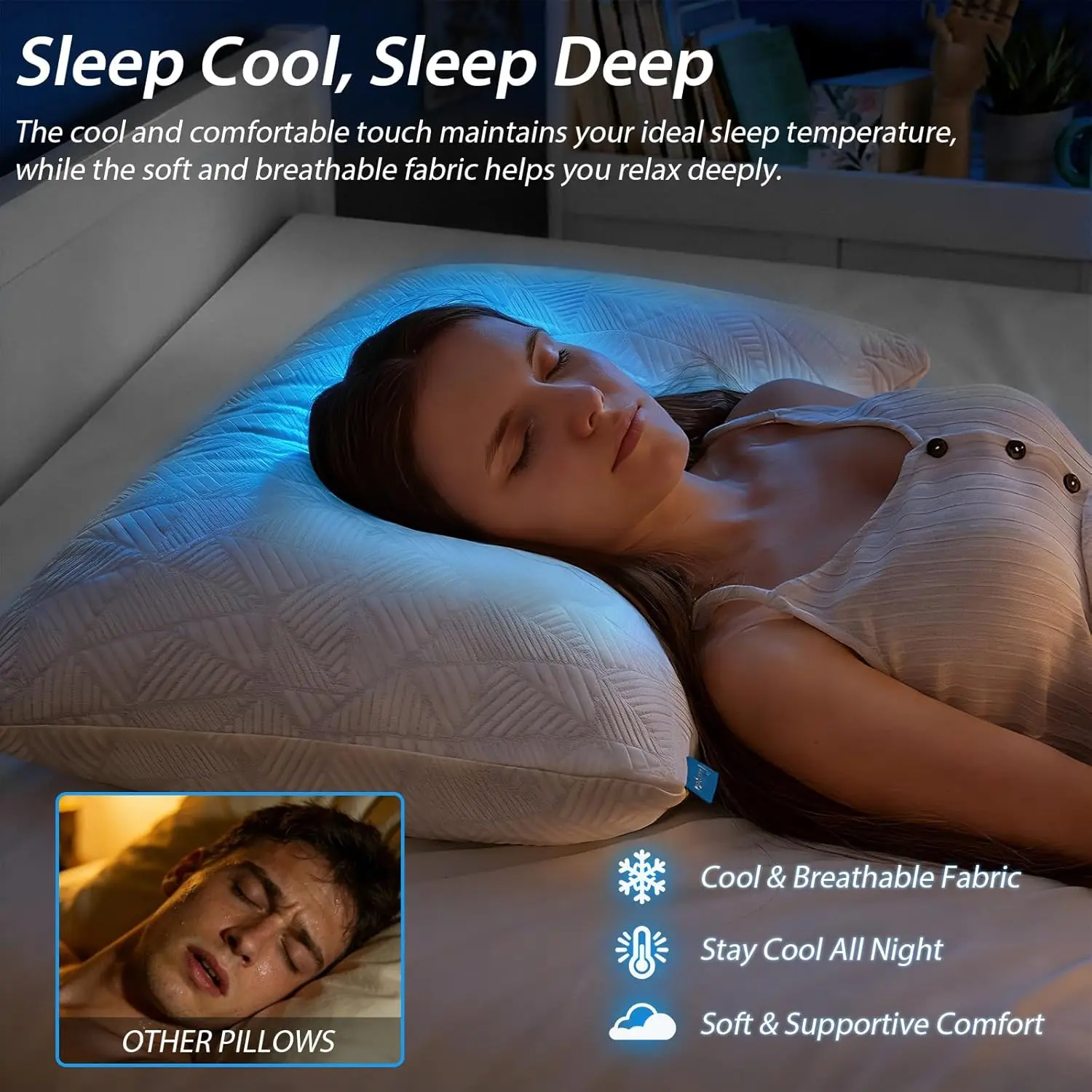 Cooling King Size Pillow, Shre - Neck Pillow Memory Foam のレビューと価格