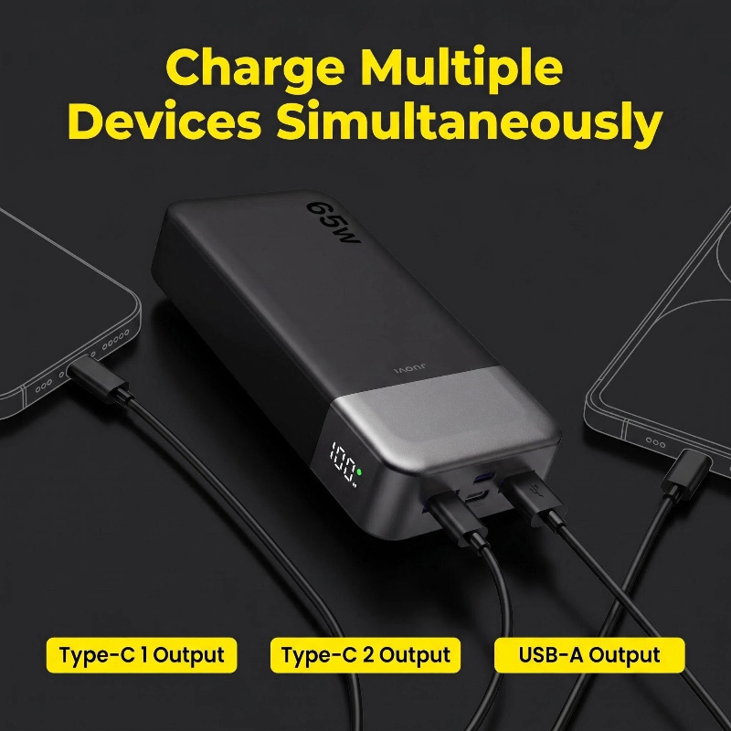JUOVI 20000mAh Power Bank 65W  - Travel Accessories Display のレビューと価格