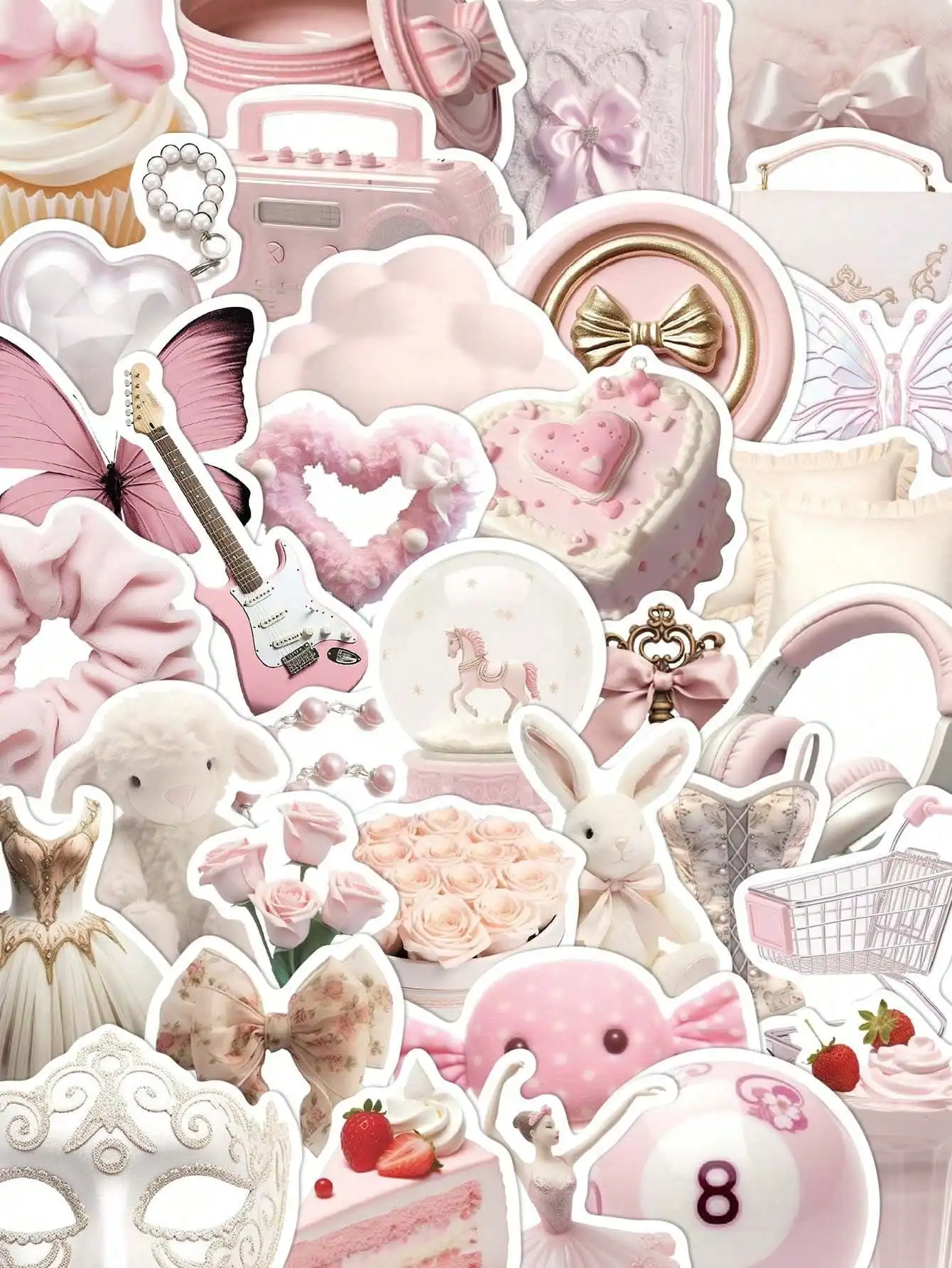 50pcs Pale Pink Color System B - Sticker Luggage Decorative のレビューと価格