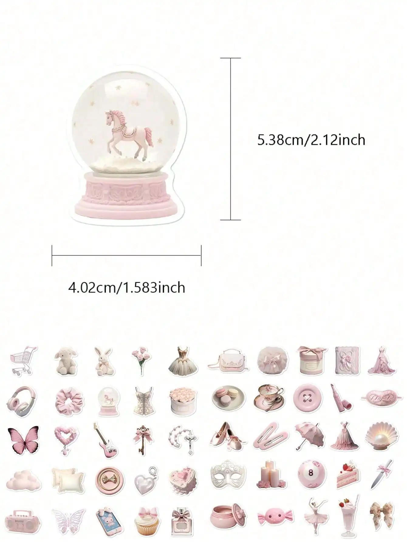 50pcs Pale Pink Color System B - Sticker Luggage Decorative のレビューと価格