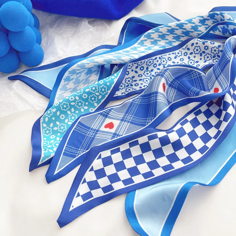 Klein blue silk scarf new chec - Travel Accessories Neck のレビューと価格
