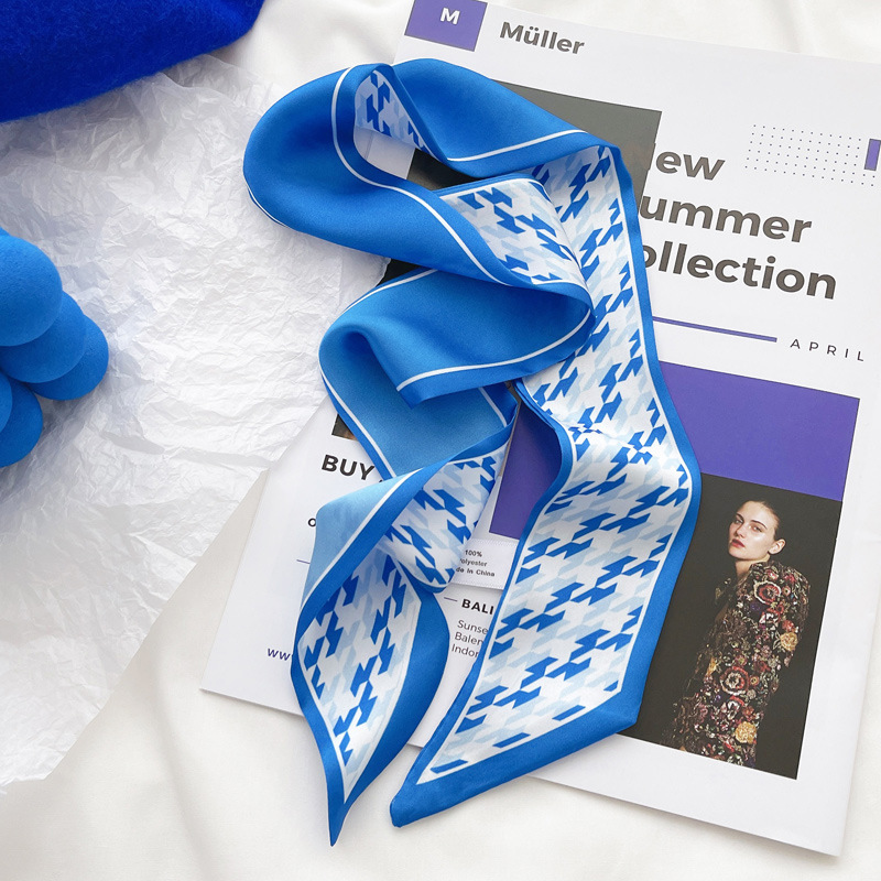Klein blue silk scarf new chec - Travel Accessories Neck のレビューと価格