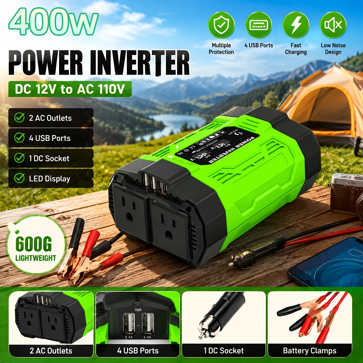 1pc 1000W/500W Portable Power  - Travel Accessories Display のレビューと価格
