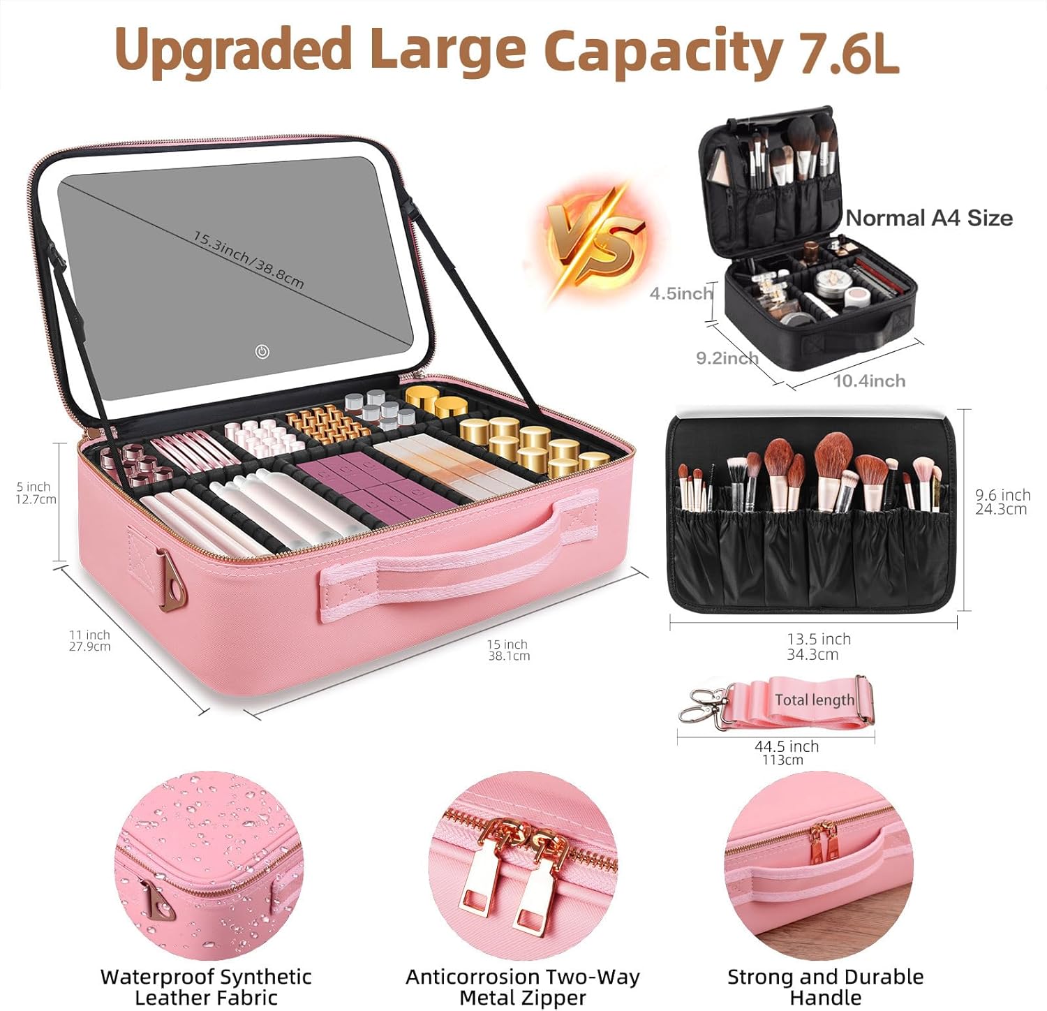 Large Capacity Makeup Bag 15'' - Travel Accessories Organizer Case のレビューと価格